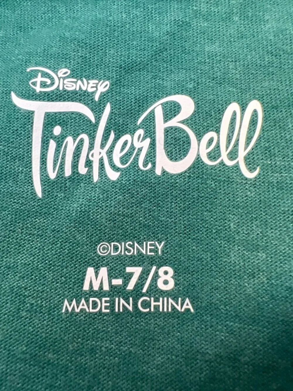Tinkerbell Girls Twirly Dress M 7/8 Dark Teak Peter Pan Disney Long Sleeve Fairy